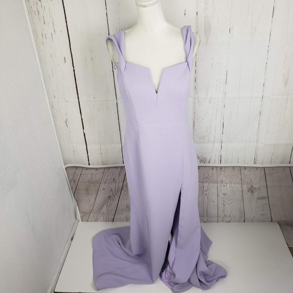 Avery G Off Shoulder Crepe Evening Gown Prom - Picture 2 of 7